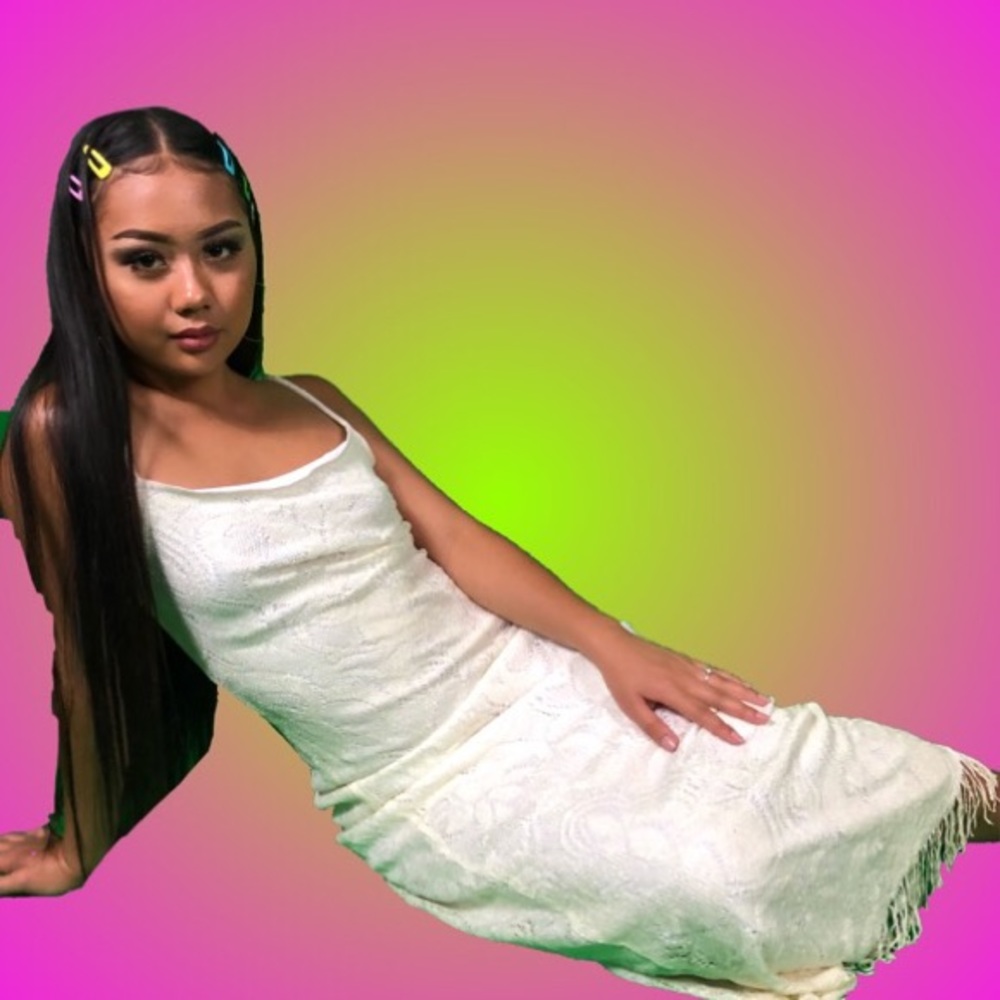 White fringe dress